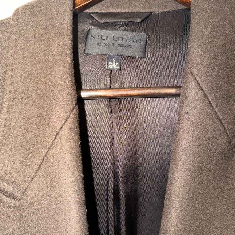Nili Lotan Double-Breasted Long Coat in Brown - Picture 7 of 10